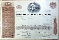 Aktie Studebaker - Worthington, Inc., 100 Shares, 1976, cancelled.