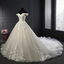 Customized Classic White Ivory Wedding Dresses Elegant Sweep Train Bridal Gowns