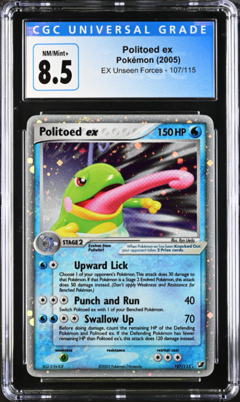 2005 Politoed ex 107/115 Unseen Forces CGC 8.5 - POP 17