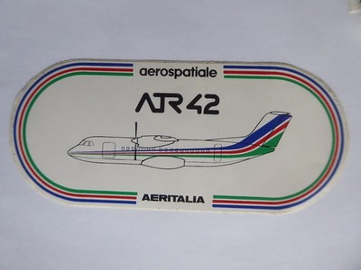 AUFKLEBER STICKER AUFKLEBER AEROSPATIALE AERITALIA ATR 42 REGIONAL AIRLINER