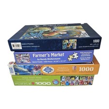 Jigsaw Puzzle Bundle x4 Joblot 1000 Piece Mixed Bundle VGC