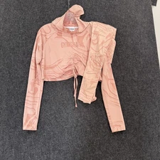 Gymshark Set Women's Small XS Pink Marble Cropped Hoodie Leggings Workout