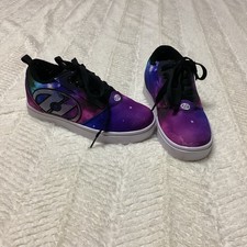 Purple/Black Galaxy Heelys Sneakers Skate Shoes Youth Sz 2 Missing Wheels