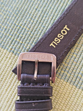 18mm Tissot Lederarmband mit Original Schließe Leather strap in black + darkblue