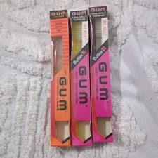 3 GUM Butler 3-Row Small Head Toothbrush Soft Bristle 311 111 VTG 1980  s New