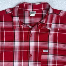 Caltop Red Plaid Short Sleeve Button Up Shirt 3XL Menswear Casual
