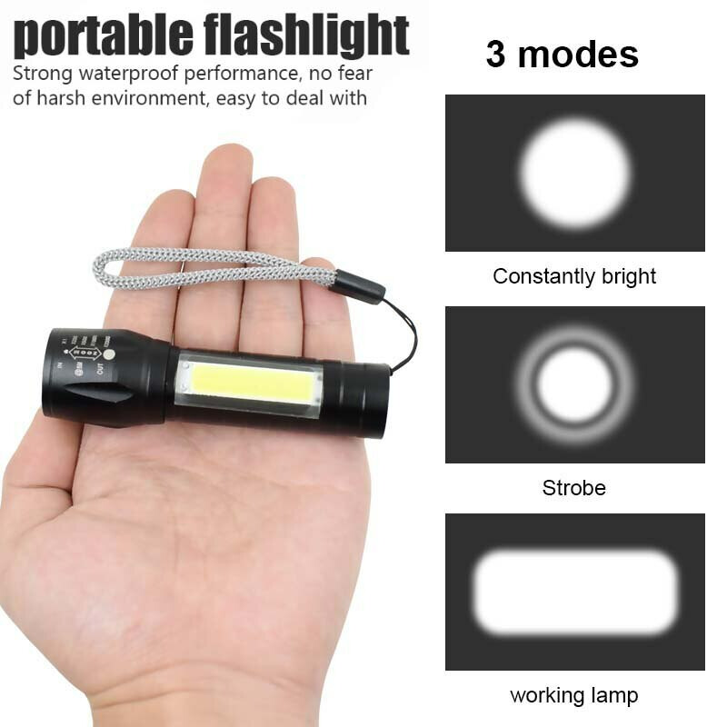 Torcia A LED Super Luminosa Torcia Ricaricabile USB Con LED Da 30W Può Illuminare Una Lanterna Tattica Da 1500 Metri - Foto 6