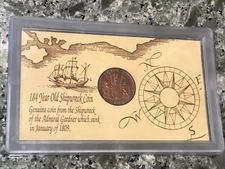 NICE TONER-GENUINE 1808 INDIA 10 CASH ADMIRAL GARDNER SHIPWRECK SANK 1809-NO COA