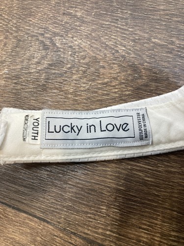 Cappello Berretto Visiera Sole Ricamo Arcobaleno Bianco Lucky In Love Tennis Giovani Sport - Foto 5 di 5