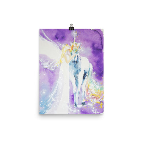 Poster angelo custode + unicorno ""Magic United"" decorazione casa, parete immagine spirituale - Foto 1 di 16