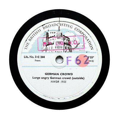 BBC SOUND EFFECTS LIBRARY ''German Crowd / Applause'' 12'' (EE+) 3-C-244 [78 RPM]