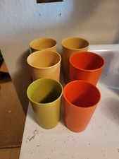 VINTAGE TUPPERWARE KIDS TUMBLER CUPS HARVEST COLORS 6