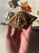 Art Nouveau Woman Gold Tone Hair Barrette, Art Deco