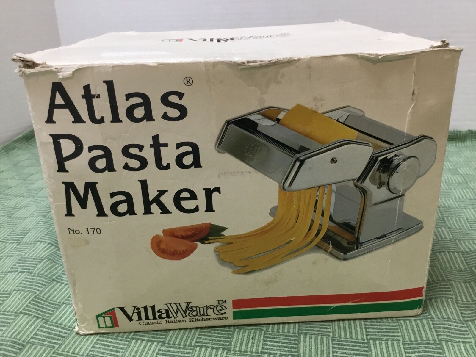 VillaWare Marcato Atlas 170 Pasta Maker. Machine,Hand Crank,Clam