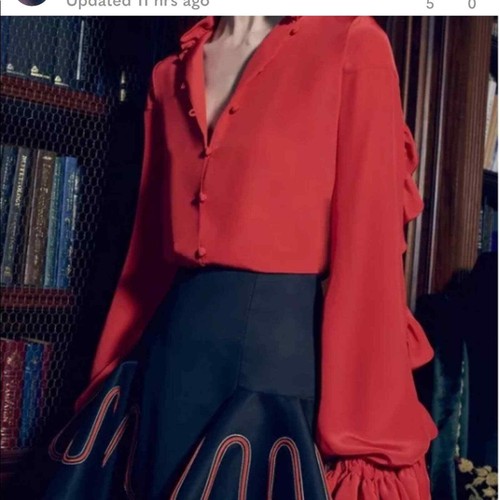 Alexis Rocio red ruffle silk blouse size xs NEW - Picture 11 of 11