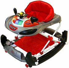 Baby Walker And Rocker Deluxe F1 Racing Car Grey Red Multi Height Seat For Sale Online Ebay