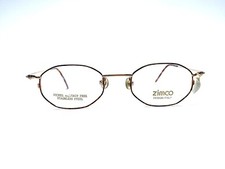 New Vtg Zimco Oval Hexagon Gold Tortoise Eyeglasses S.S 38 Demi Amber 45 20 140