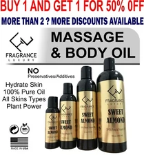 Sweet Almond carrier Oil 100% Pure Natural Organic For Skin,Face,Hair & Massage 