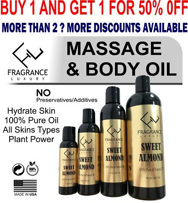 Sweet Almond carrier Oil 100% Pure Natural Organic For Skin,Face,Hair & Massage 