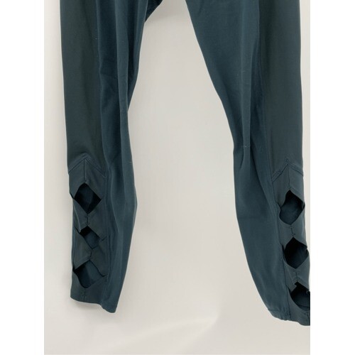 Athleta Leggings Cobra Keyhole Leg Cutout Women Small Teal Green Ankle High Rise - Picture 13 of 14