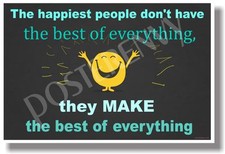 The Happiest People... black - NEW Classroom Motivational Poster