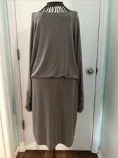 jessica howard dress 14 gray silver long sleeve formal blouson