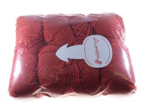 Gomitolo Di Lana Acrilica Maxi - 50g, 80m - Colore Arancione Fluorescente - Per Maglia A Doppio Filato - 4