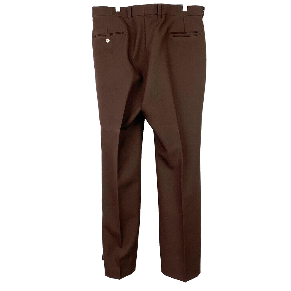 Pantalones de ocio discoteca vintage años 70 Levi's Panatela marrón poliéster para hombre 35x33 Foto 3 de 4