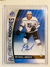 2017-18 SP Game Used Autographs Blue #133 Michael Amadio Kings Sig
