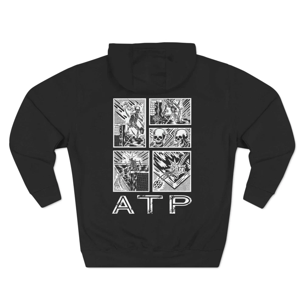 Pickleball - Comic ATP - Three-Panel Fleece Hoodie