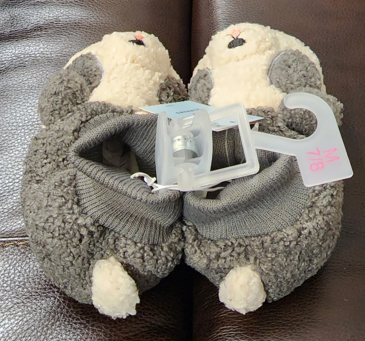 NEW Target Cat Jack Puppy Slippers slip on sz 7 8 Washable Winter Kids