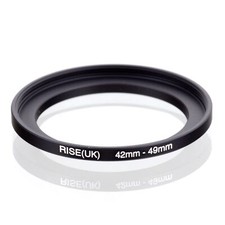 RISE UK 42-49 42mm to 49mm Black Matel Step-up Filter Ring Camera lens Adapter