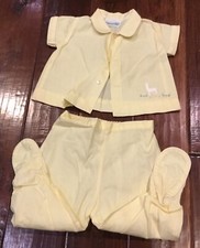 Vintage Nannette Baby Girl Yellow Easter Set Shirt Pants