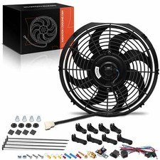 1x 12 Inch Universal Electric Radiator Cooling Fan Thermostat Mount Kit 12v