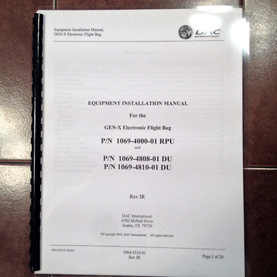 DAC GEN-X Electronic Flight Bag Install Manual 