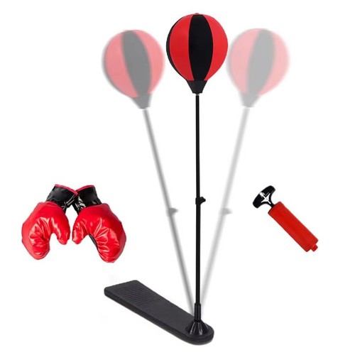 CHILDREN JUNIOR BOXING PUNCH BALL BAG FREE STANDING SET WITH MITTS GLOVES KIDS - Picture 11 of 12