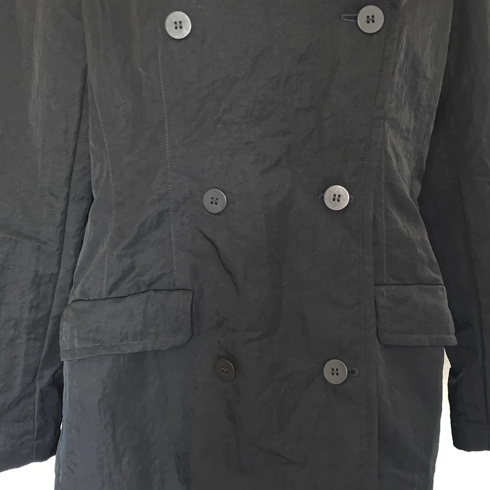 Abrigo Chaqueta Donna Karan Etiqueta Negra Talla M Hecho a Mano en Italia Nylon Negro Foto 4 de 4