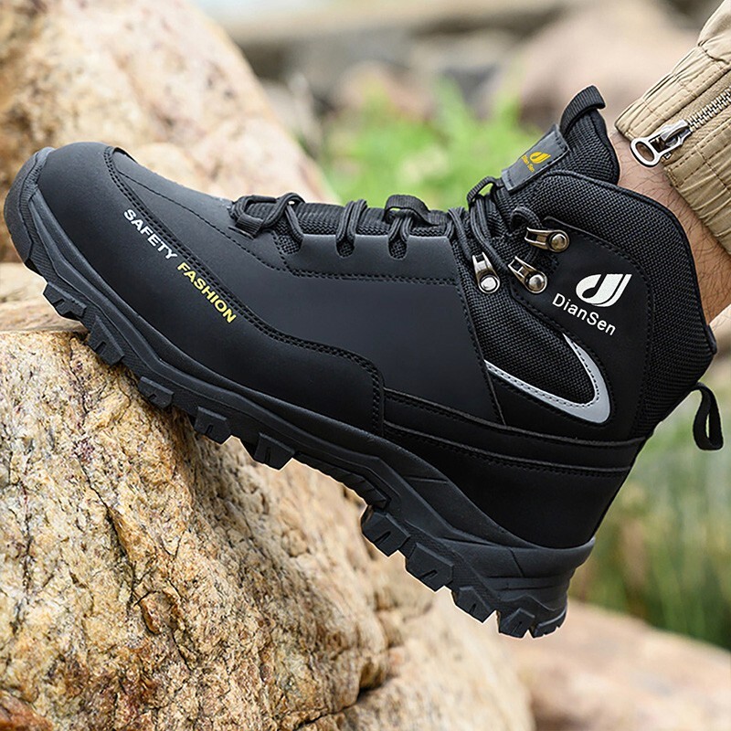 OwnShoe Waterproof Steel Toe Work Boots for Men Women Safety Shoes Industrial Work Sneakers