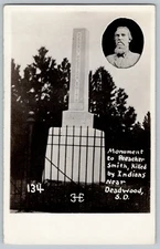 Deadwood South Dakota Preacher Smith Monument Real Photo Postcard RPPC 1910-30