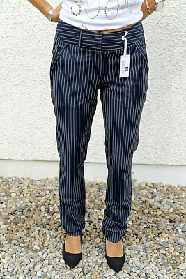 Pantalon Carotte Rayé Girbaud W26 Taille 36 — Laine Mélangée, Style Chino (Neuf Avec étiquettes)