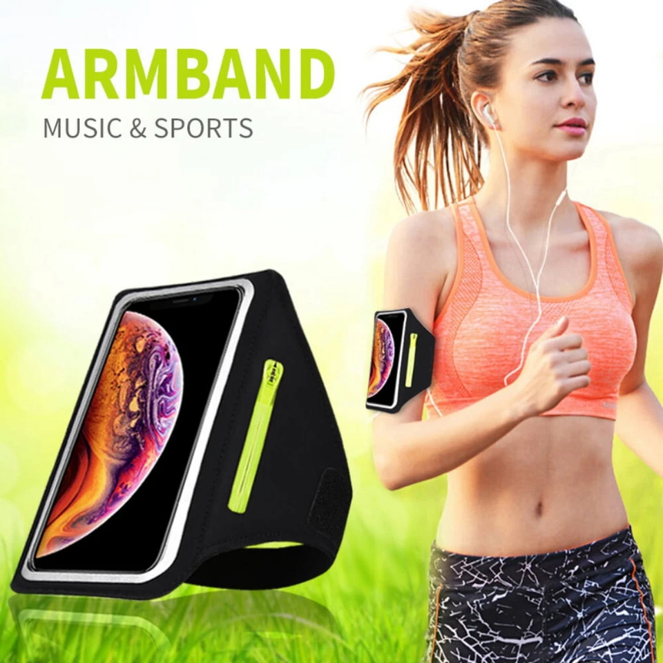 Universal Phone Armband Holder 6.5" with Card Slot & Adjustable Strap Gym Run GY - Image 4 of 4