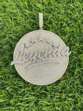 3Ct Round Cut Real Moissanite Men's Custom Letter Pendant 14K Yellow Gold Plated