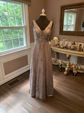 Cachet Shimmer Lace A-Line long Gown Dress Size:4