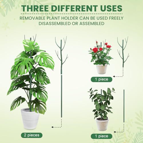 6 Pack Plant Support Stakes, Detachable Twig Plant Support Stakes Set with 1 - Picture 5 of 8