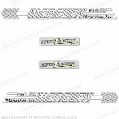 Fits Mercury 1958 60HP Mark 75 Electric Decals