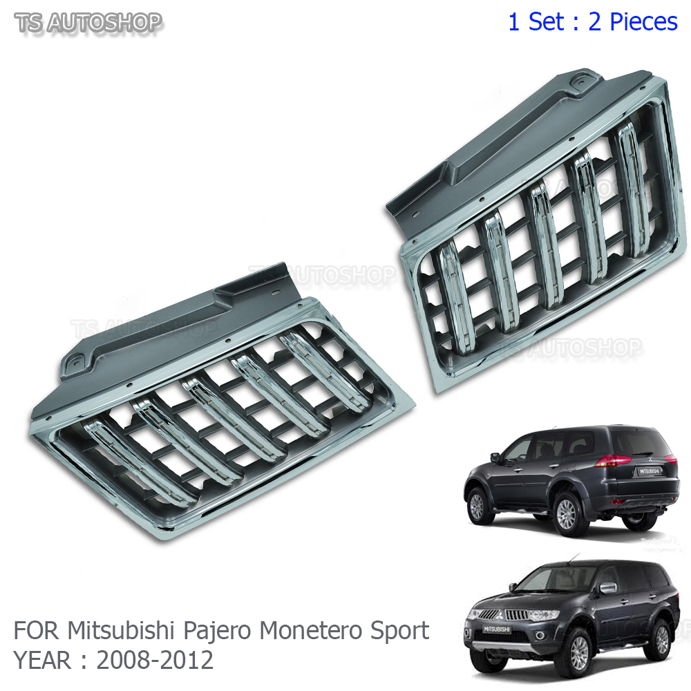 Front Chrome Grill Grille For Mitsubishi Pajero Montero Sport 2008