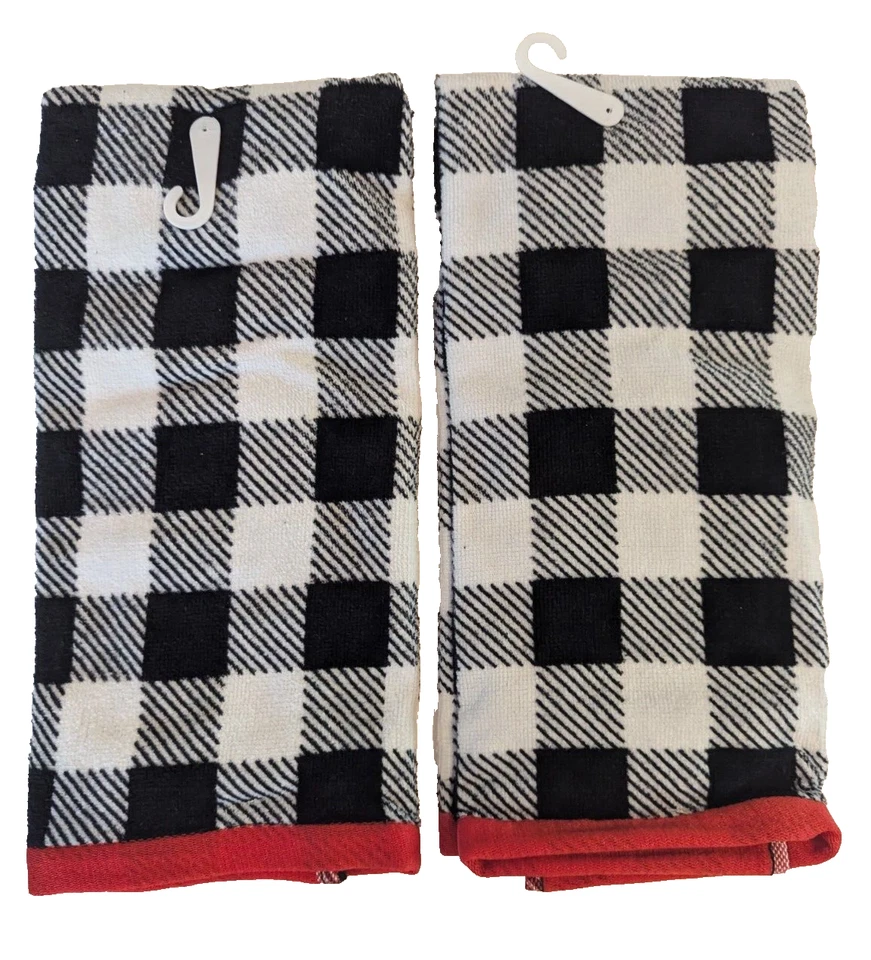 Toallas de mano blancas Bulldog inglés apliques bordados cuadros de búfalo regalo de 2 piezas Foto 2 de 4