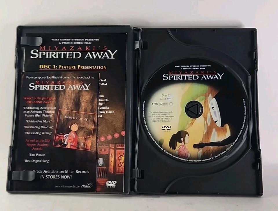 Spirited Away (DVD, 2003, 2-Disc Set) w/ inserts Studio Ghibli USA w1 3689 - Image 3 of 4