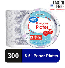 Great Value Disposable Paper Plates, 8.5"", 300 Count