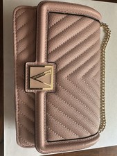 Victoria's Secret Blush Pebbled V-Quilt Pink Shoulder Bag Gold Chain Purse